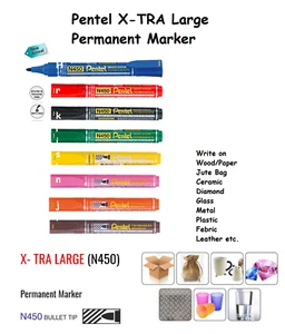 Pentel N450 Extra Large Permanent Marker Bullet Point - Tintenfarbe wählbar - Bild 1 von 10