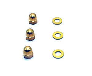BRASS Acorn Nuts DIN1587 OR Form A Washers DIN125 A M3 M4 M5 M6 M7 M8 M10 - Picture 1 of 9