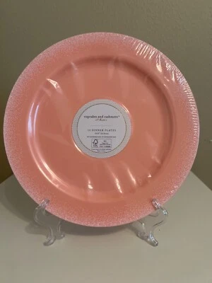 CUPCAKES AND CASHMERE Peach Disposable 10.25" Dinner Plates SET (12) NEW - Image 1 of 3