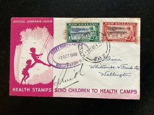 NZ 1948 Health FDC, Heath Federation, Chief Postmaster, Wellington Pmk (HC212) - Picture 1 of 2