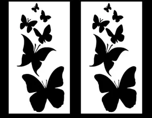 Butterfly Family Decalcomania Due Confezioni 7" Vinile Nero Decalcomania Finestra Auto Tablet Notebook - Foto 1 di 3