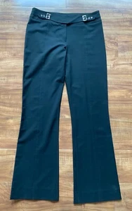 KAREN MILLEN Women Black Bootcut Hook & Eye Detail Front Dress Pants Bottom Sz 6 - Picture 1 of 24