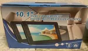 ๐ฝ๏ธ 10.1" Dual Screen Car Headrest DVD Multimedia Player PD01-10002B-01B ๐ - Picture 1 of 7