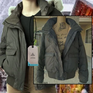PrAna Kromata Black Olive Bomber Jacket Size L - Picture 1 of 6