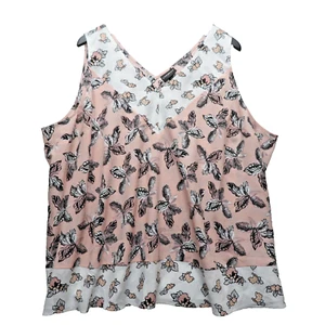 Lane Bryant Women's Plus Size 28 Sleeveless Floral V-Neck Casual Tops NWT - Picture 1 of 10