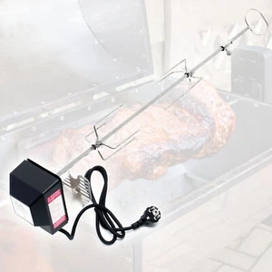 BBQ Grillspieß Edelstahl 82cm 230V Drehspieß Rôtisserie Fleischnadel Schaschlik - Bild 1 von 4