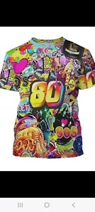 80s Top Size XL. Fab Colourful. Quirky. Party/ Holiday 44ins Chest. - Picture 1 of 5