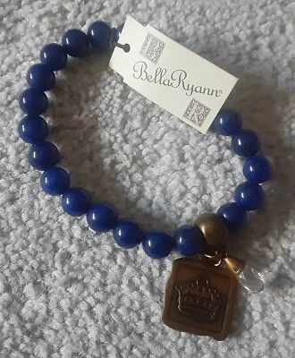 Brazalete Bella Ryann Corona Joyas Amatista Cuentas con Corona Dorada y Lágrima Foto 1 de 3