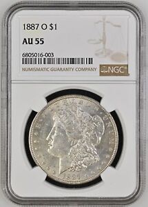1887 O Morgan Silver Dollar NGC AU-55