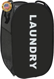 Collapsible Laundry Basket Foldable Laundry Hamper Pop up Basket Dirty Clothes H - Picture 1 of 8
