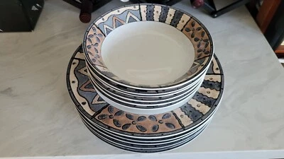 Sue Zipkin Terrain de Sakura 6 platos de cena y cuencos de sopa - 11"/7,5" vintage Foto 1 de 4