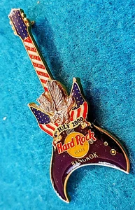 GUITARRA PROTOTIPO BANGKOK 4º JULIO AMERICAN CALD EAGLE PÚRPURA Hard Rock Café PIN - Imagen 1 de 1