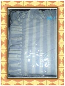 Laura Ashley Blue/White Striped European Pillow Sham 100% Cotton 26" X 26" - Picture 1 of 2