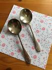 Set of 2 Vintage Silver Plate 5" Round Consommé Spoons IS International Silver