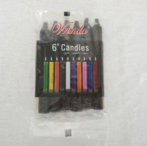 Black  Party Candles 6 Quantity 6 Inch Taper Candles All Black  - Picture 1 of 4