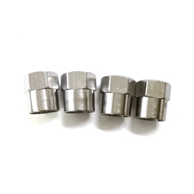 5PCS Car Chrome Tyre Tire Dust Caps Wheel Air Valve Stem Screw Covers Lid Copper - Image 1 of 4