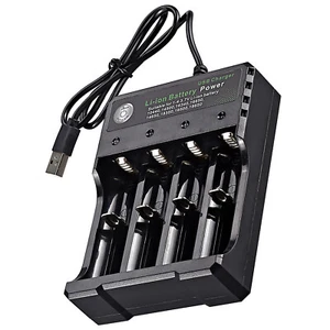 New 4 Slot USB Battery Charger For Rechargeable Lithium Li-ion Batteries 3.7V - Picture 1 of 6