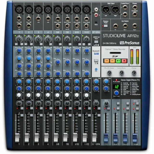 PreSonus StudioLive AR12c 14-Channel USB-C Compatible Audio Interface/Analog Mixer - Black