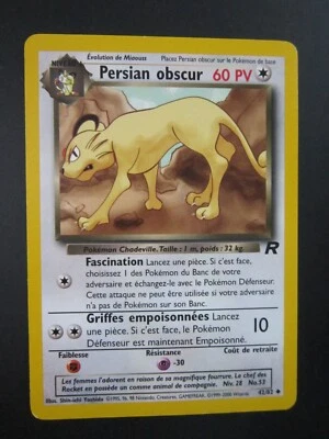 DARK PERSIAN NON HOLO POKEMON CARD 42/82 TEAM ROCKET SET FRENCH LANGUAGE NP NM - Image 1 of 2