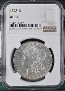1898 Morgan Dollar NGC Certified AU58 - Picture 1 of 2