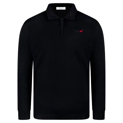 Polopullover aus Merinowolle in Schwarz - Bild 1 von 3