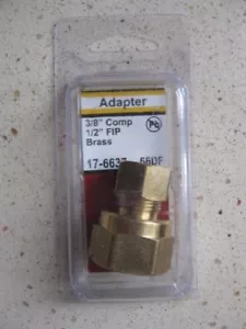 LASCO 17-6637 3/8-Inch Compression by 1/2-Inch FIP Brass Adapter Ships from NC!! - Picture 1 of 4