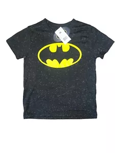 Batman boys speckled black yellow logo tee shirt size XS(4-5 ) NWT - Picture 1 of 2