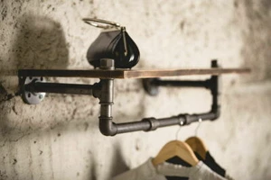 Wandgarderobe Besserwohner * 100 cm * vintage weiß * Stahlrohr * Loft Industrie - Bild 1 von 4