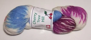 450 yard skein Cherry Tree Hill SOCK IT TO ME Merino yarn WHITE PLUM BLUE MULTI - Picture 1 of 1