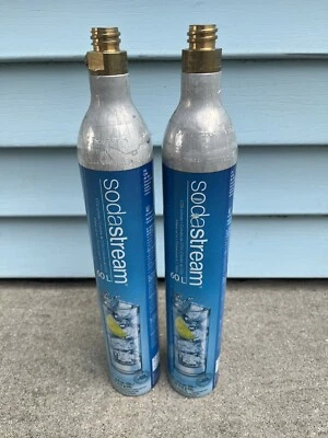 SodaStream 2 BOTTLE 14.5 oz. can 60L Soda Stream Lot CO2 Partially Full - Image 1 of 4