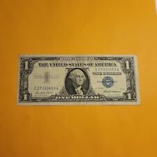  One 1957 Blue Seal $1 Dollar Silver Certificate, VG/VF, Old US One Dollar Bill