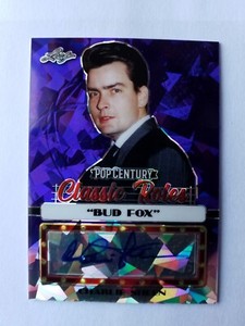 2020 Leaf Pop Century autograph  Purple Classic Roles Charlie Sheen #7/7 Rare!