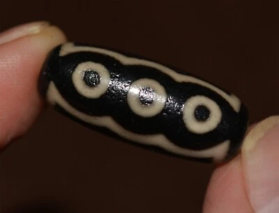 Tibetano genuino antiguo antiguo cinco ojos dzi cuentas amuleto real 5 ojos gzi colgante A7 Foto 1 de 4