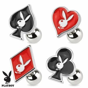 Helix Tragus Piercing Original Playboy Bunny Poker Karten Cartilage 1,2 x 6 mm - Bild 1 von 1