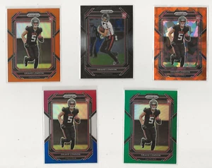 Drake London 2022 Prizm Rookie Prizm Lot (x5): Orange, Green, Orange C. Ice + - Bild 1 von 6
