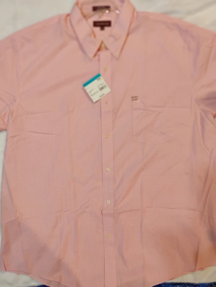 全新带标签 Covington 正装衬衫 XXL 玫瑰格子 — 第 1/4 张图片