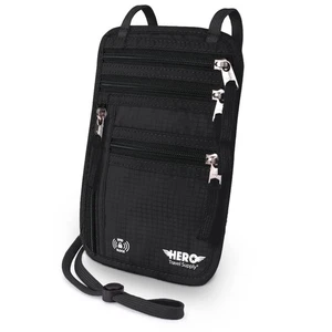 HERO Neck Wallet, RFID Blocking Passport Holder - Easy to Conceal and Pouch - Picture 1 of 5