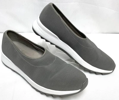 Zapatos elásticos Eileen Fisher Hug cómodos sin cordones para caminar gris y blanco talla 10 Foto 1 de 4