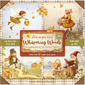 Stamperia WHISPERING WOODS - MAXI PAD - 22 SHEETS - 8" X 8" - SINGLE SIDED - Picture 1 of 24