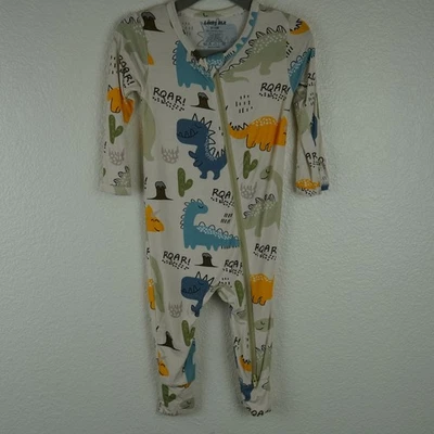 Pijama de una pieza Lucky Elk Kids 9-12M dinosaurio rugido fibra de bambú Foto 1 de 4