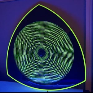 Vtg 1996 Rabbit Tanaka Lumaseries CyberSpace Neon Green Kinetic blacklight WORKS - Picture 1 of 18