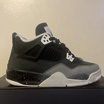 Air Jordan 4 Retro GS Black White Anthracite Shoes FQ8213-002 Youth Size 5.5 - Image 1 of 4