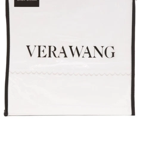 Juego de sábanas Vera Wang KING 300TC algodón tejido satinado de lujo bordado blanco/natural Foto 1 de 1