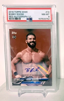 2018 Topps Bobby Roode Rookie Card Autographed WWE RC 1/1 Red Auto PSA - Image 1 of 2