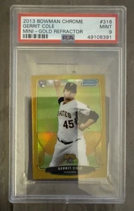 2013 Bowman Chrome Mini Gold Refractor Pirates Rookie Gerrit Cole 26/50 PSA 9 - Picture 1 of 2
