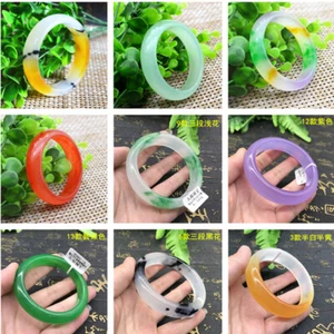 Wholesale 100% natural jade A grade ice floating green jade bracelet AAA - Picture 1 of 27