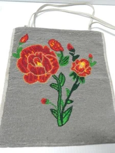 BORSA VINTAGE YAKIMA PLATEAU INDIANA CON PERLINE PIATTA/PANNELLO POCHETTE OTTIME CONDIZIONI - Foto 1 di 4