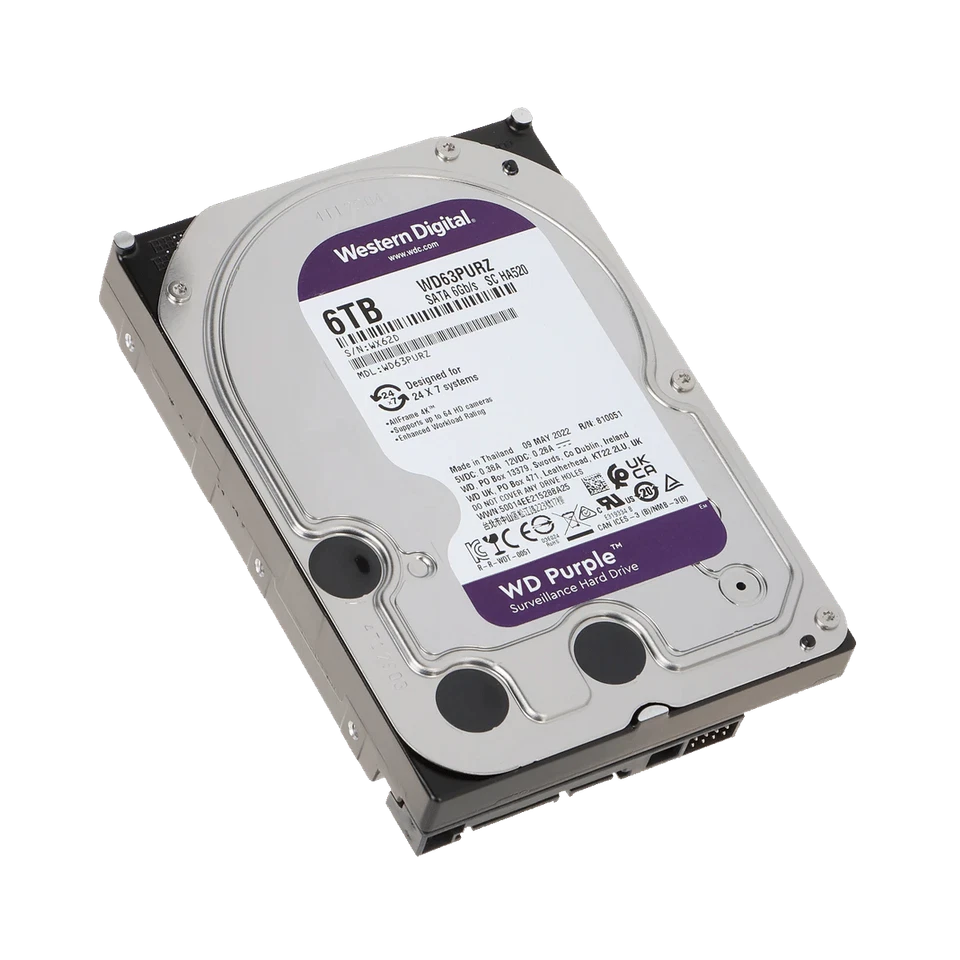 WD63PURZ 6TB 7.2K SATA 3.5" HDD – Western Digital Purple Surveillance Hard Drive - Image 1 of 1