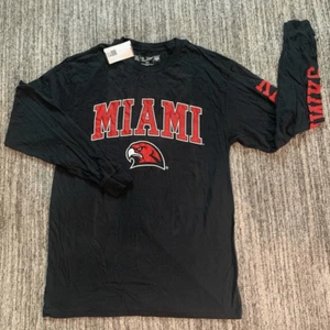 The Victory Men’s Size Medium Miami Redhawks Long Sleeve T Shirt Black Cotton - Picture 1 of 6