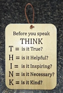 sign wood THINK inspirational better decisions life based - Picture 1 of 1